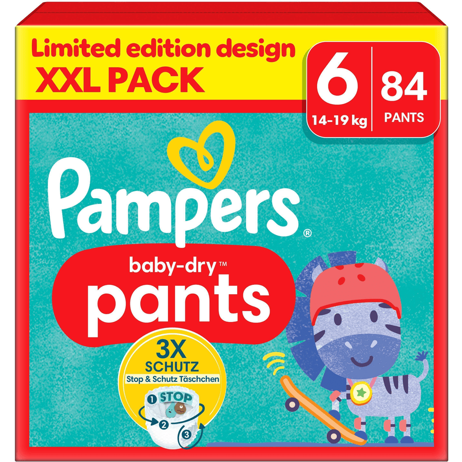 Pampers Large Spodnie Baby-Dry, rozmiar 6 Extra, 14-19 kg, opakowanie XXL (1 x 84 sztuk)