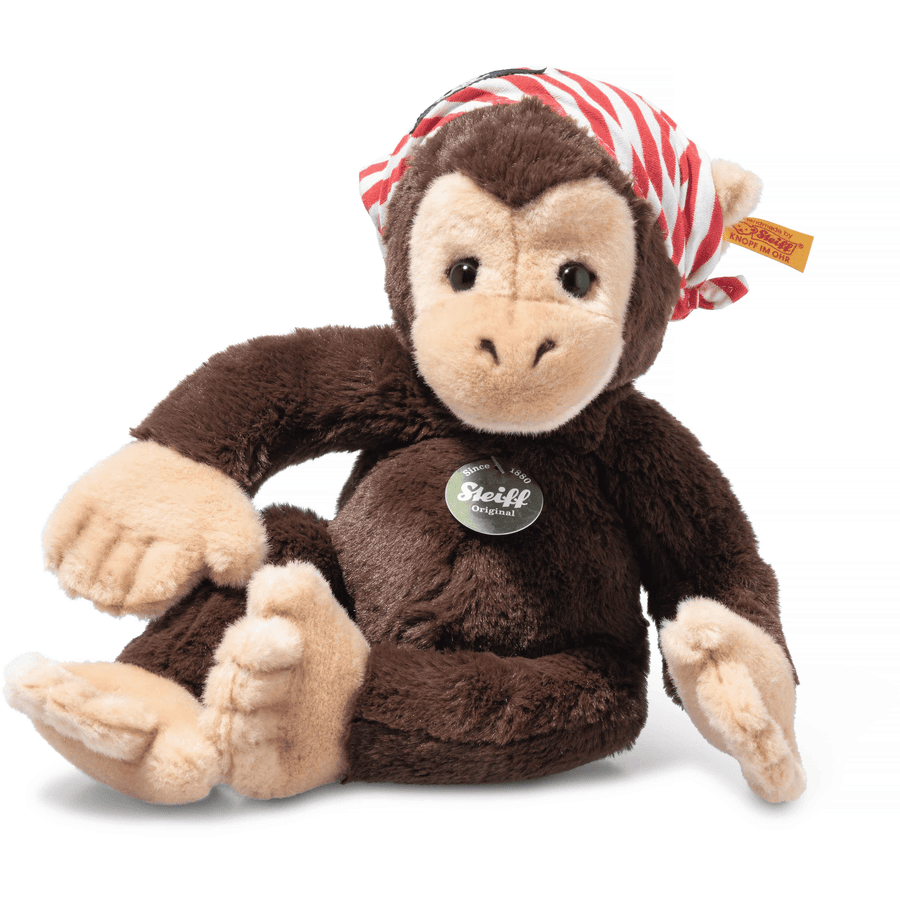 Steiff Schlenker Monkey Scotty brun, 28 cm