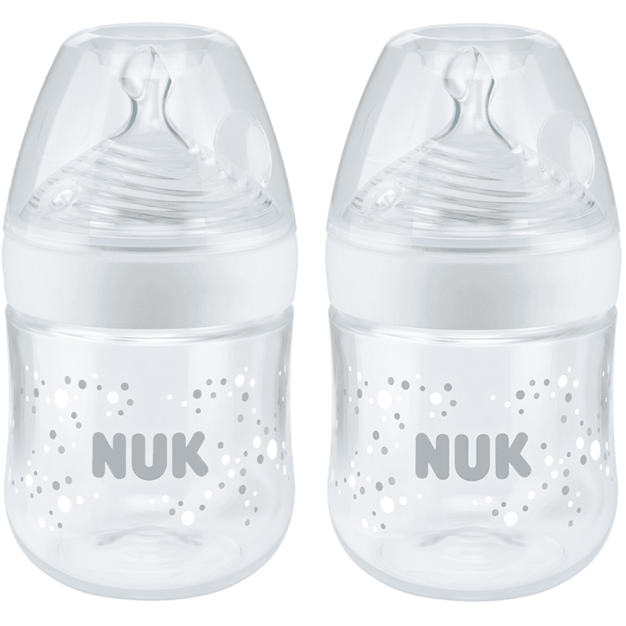 NUK Butelka dla niemowląt Nature Sense, Temperatura Control , biała w podwójnym opakowaniu 