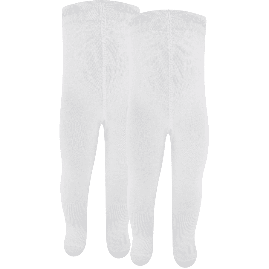 Ewers Lot de 2 collants unis blancs