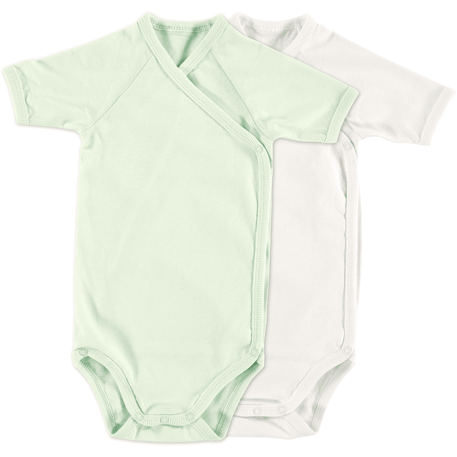 Alvi ® body de manga corta 2-pack menta + blanco