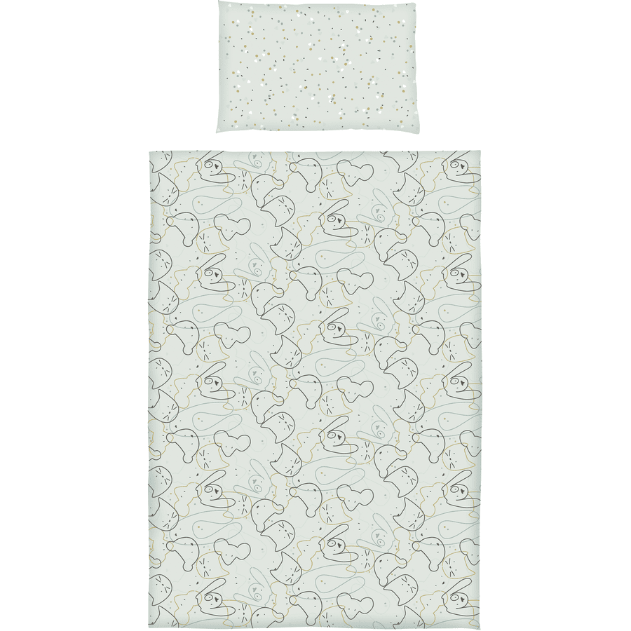 Dr. Sonne Parure de lit enfant réversible Les 4 menthe 100x135 cm