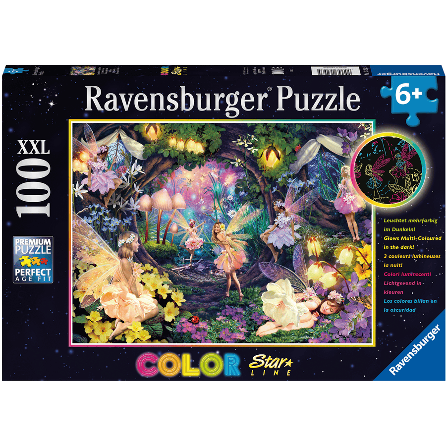 Ravensburger Color Star Line Puzzle - Glødende skogfeer