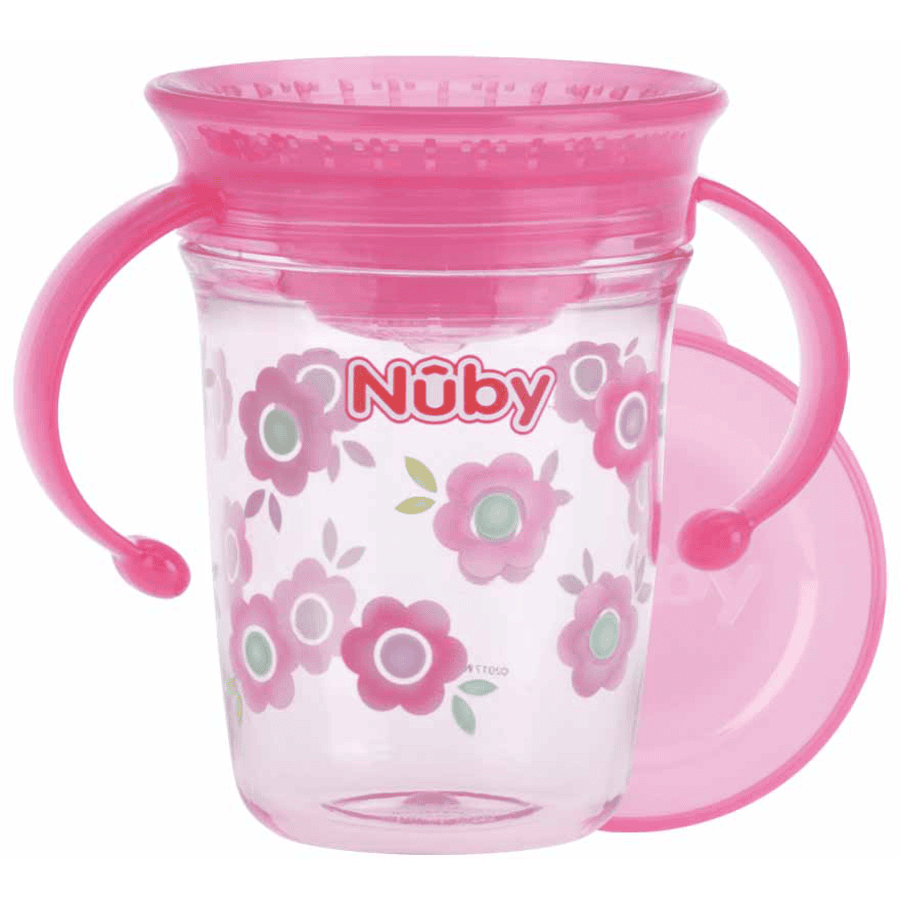 Nûby 360° sippy cup WONDER CUP 240 ml tritan by Eastman w kolorze różowym