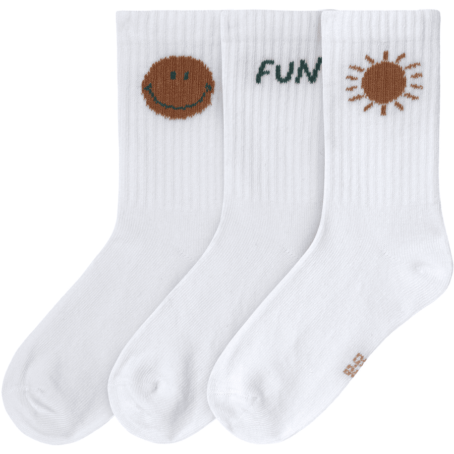 LÄSSIG Chaussettes de tennis enfants pack de 3 Little Gang Run blanc