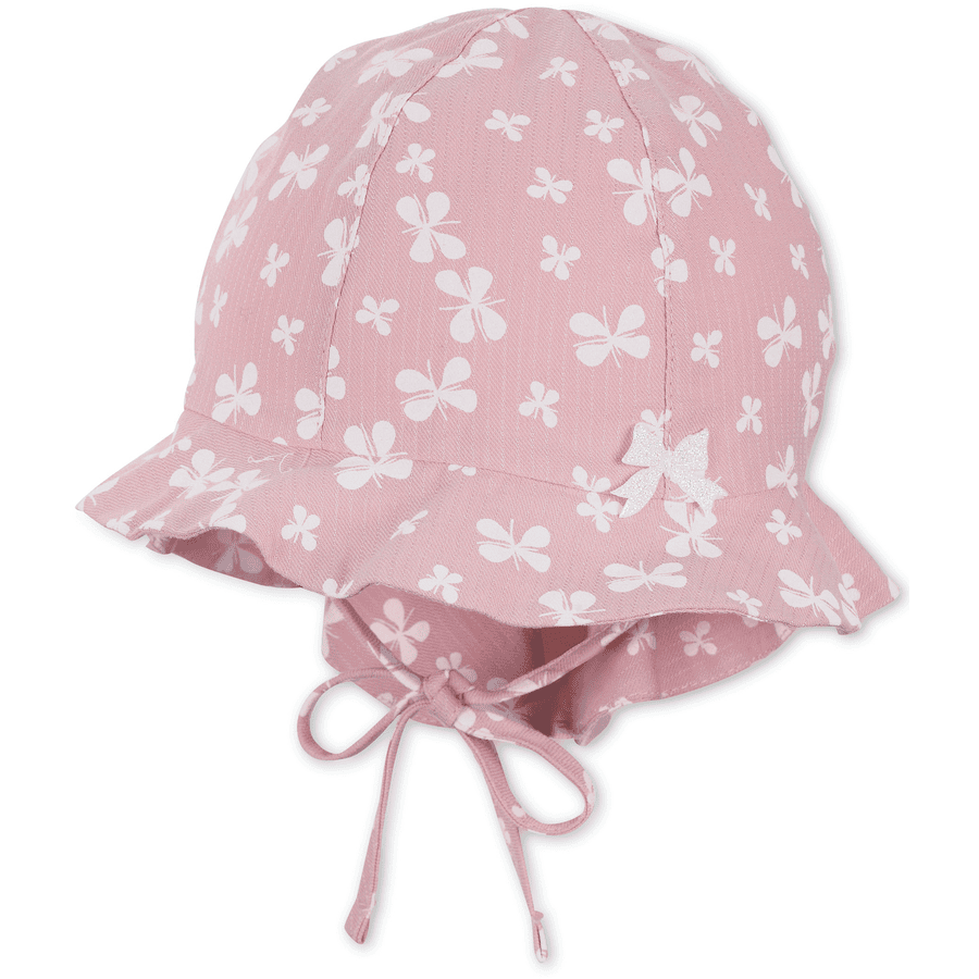 Sterntaler Cappello da sole Farfalle rosa pallido 
