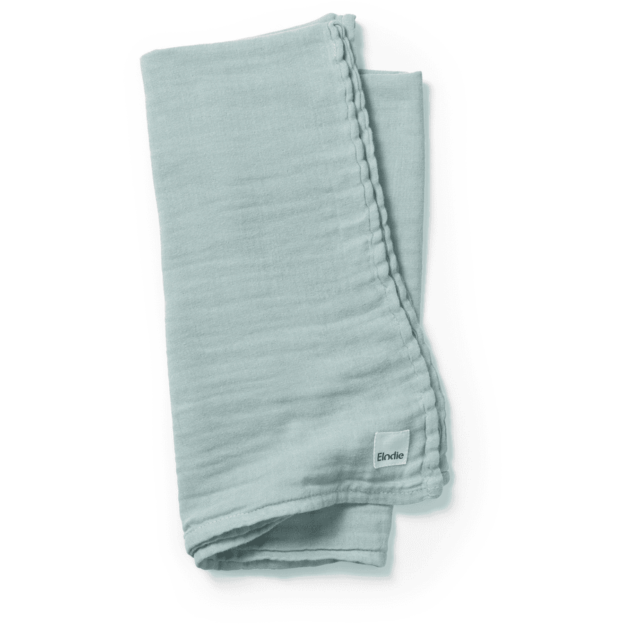 Coperta in mussola di bambù Elodie Aqua Turchese