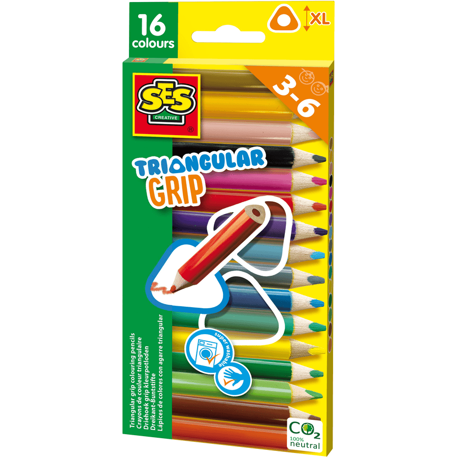 SES Creative® crayones triangulares 16 piezas