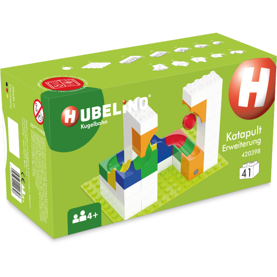 HUBELINO® Juego pista para bolas suplemento de catapulta 41 piezas