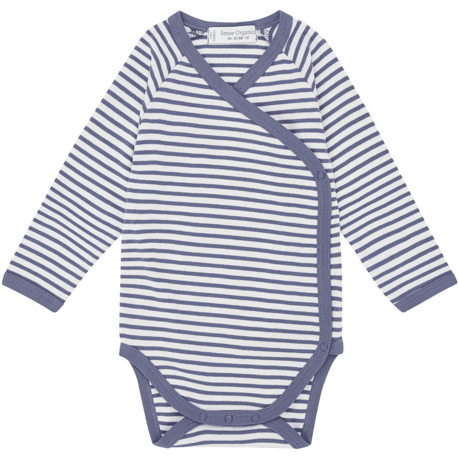 Sense Organics  Pitkähihainen bodysuit, sini-harmaa stripes 