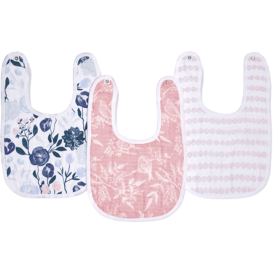 aden + anais™ essential s bomullsmuslin babysmekke med trykknapper 3-pack flower s bloom