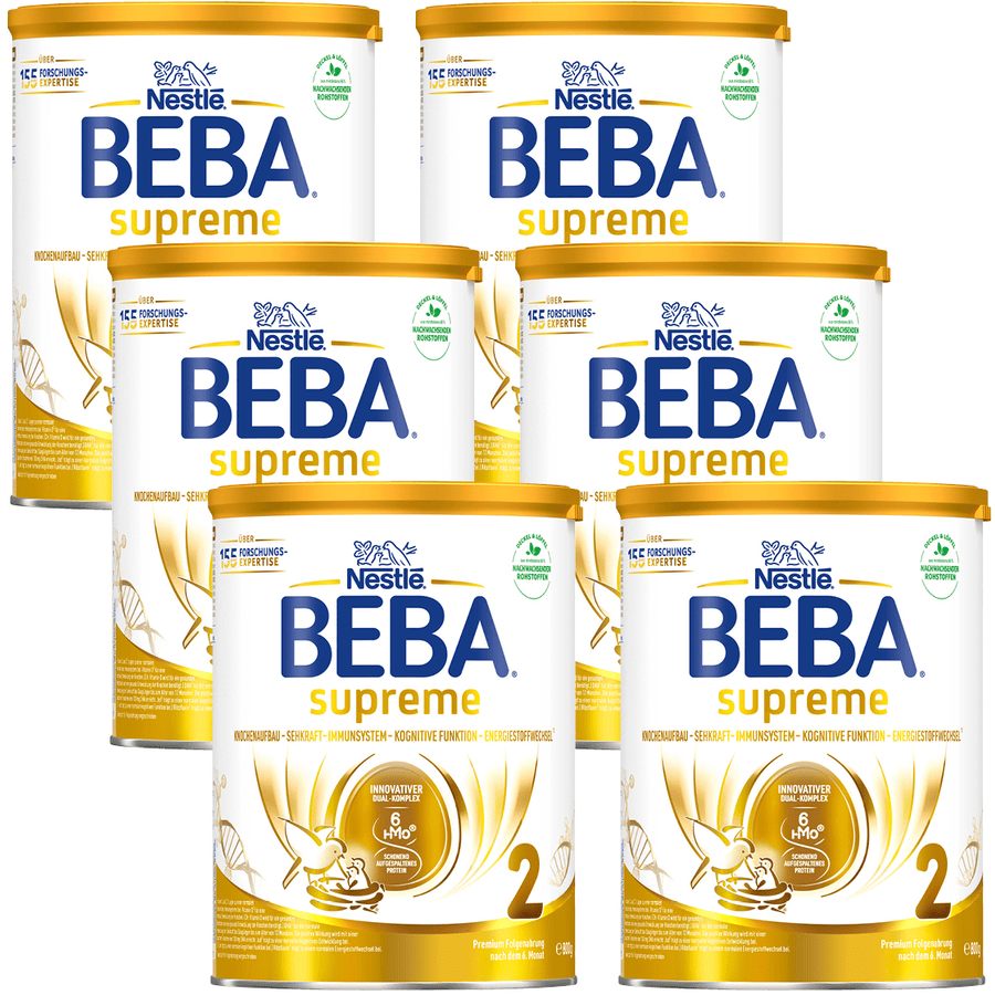 Nestlé BEBA SUPREME 2 Folgemilch 6x 800g nach dem 6. Monat