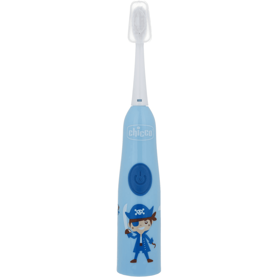 chicco Elektrisk tandbørste med udskifteligt batteri og ekstra børstehoved til børn, blå
