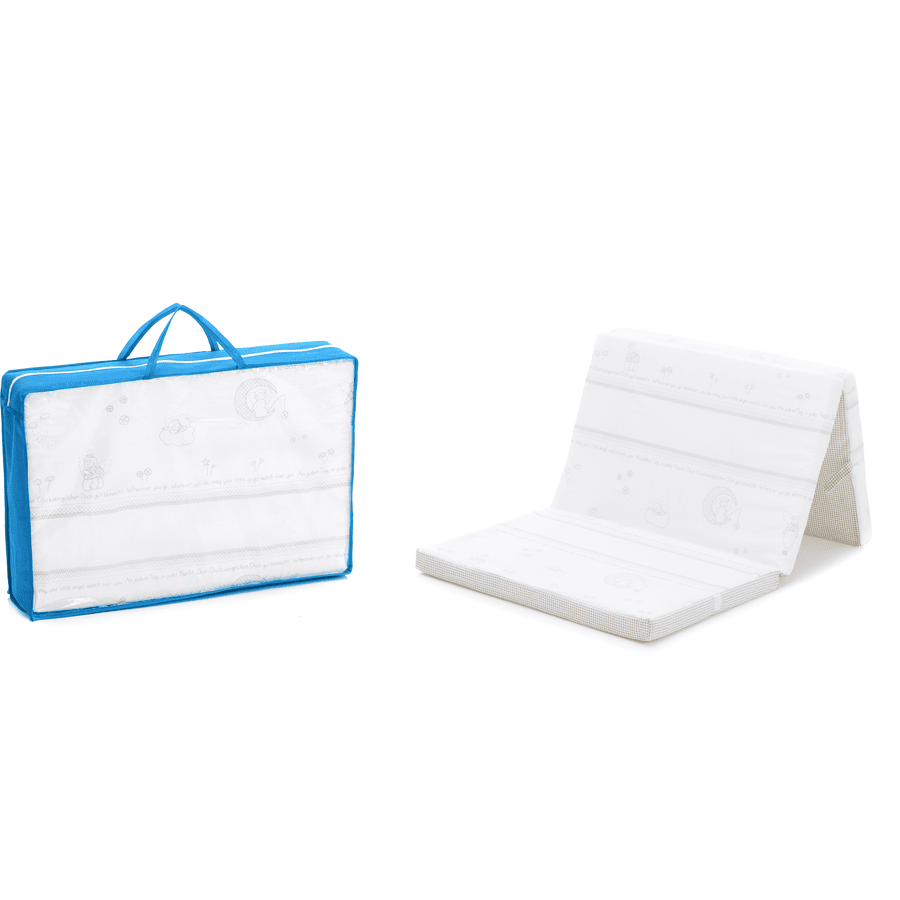 fillikid Matelas pour lit parapluie blanc/gris 60x120 cm