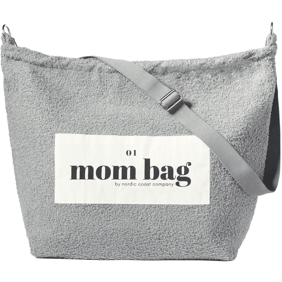 Nordic Coast Company Sac à langer Mom Bag peluche Bouclé gris