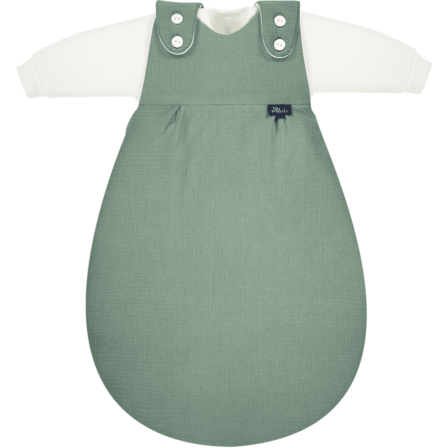 Alvi® Sacco nanna 4-Season Baby-Mäxchen Mull 2 pezzi verde granito