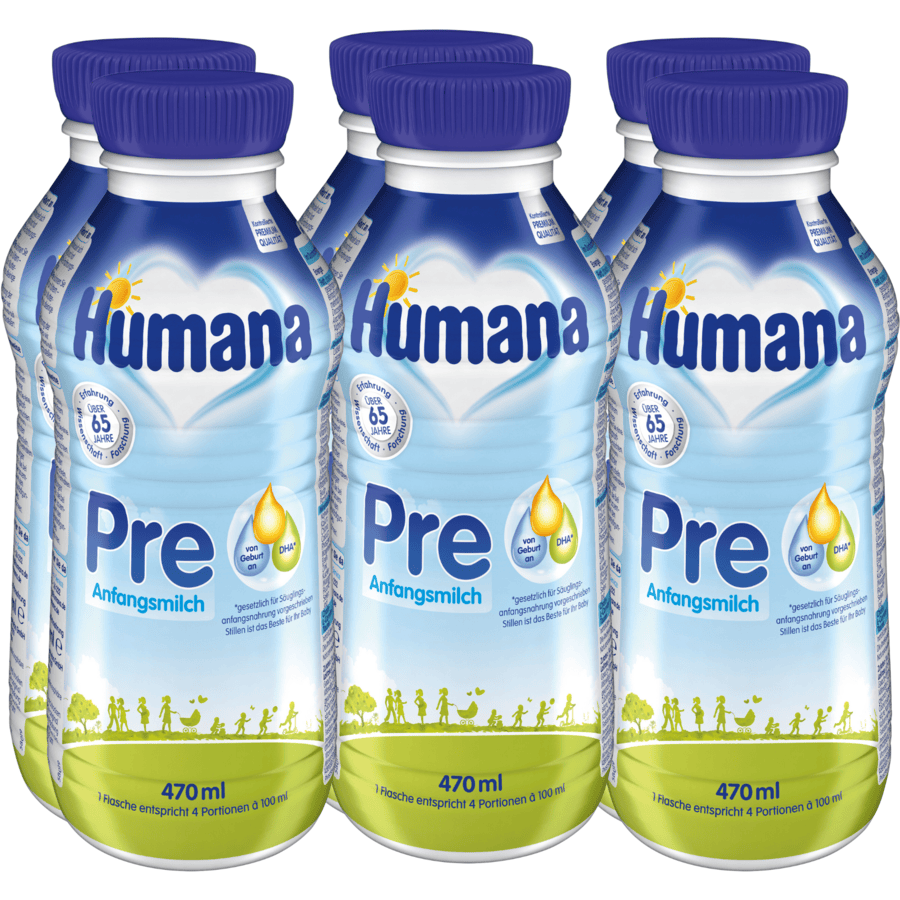 Humana Anfangsmilch Pre trinkfertig 6x 470 ml ab der Geburt