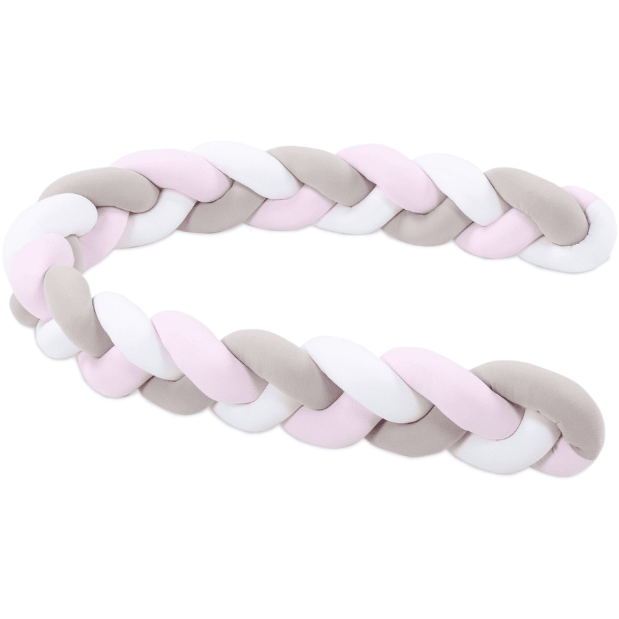 babybay® Paracolpi a treccia bianco/beige/rosa