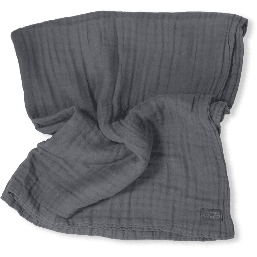 VINTER& BLOOM  Cuddle Blanket Layered Muslin Steel Grey
