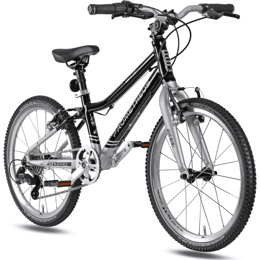 PROMETHEUS BICYCLES PRO® Kinderfahrrad 20 Zoll, Schwarz Silber SOOT-BLACK