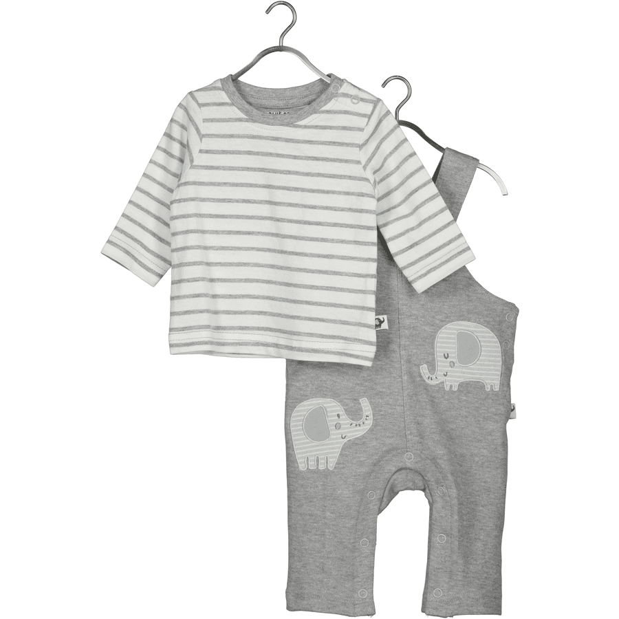 BLUE SEVEN  Sæt med 2 overalls + skjorte Medium Grey