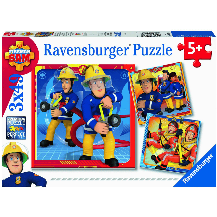 Ravensburger Puzzel 3 x 49 stukken Brandweerman Sam: onze held Sam