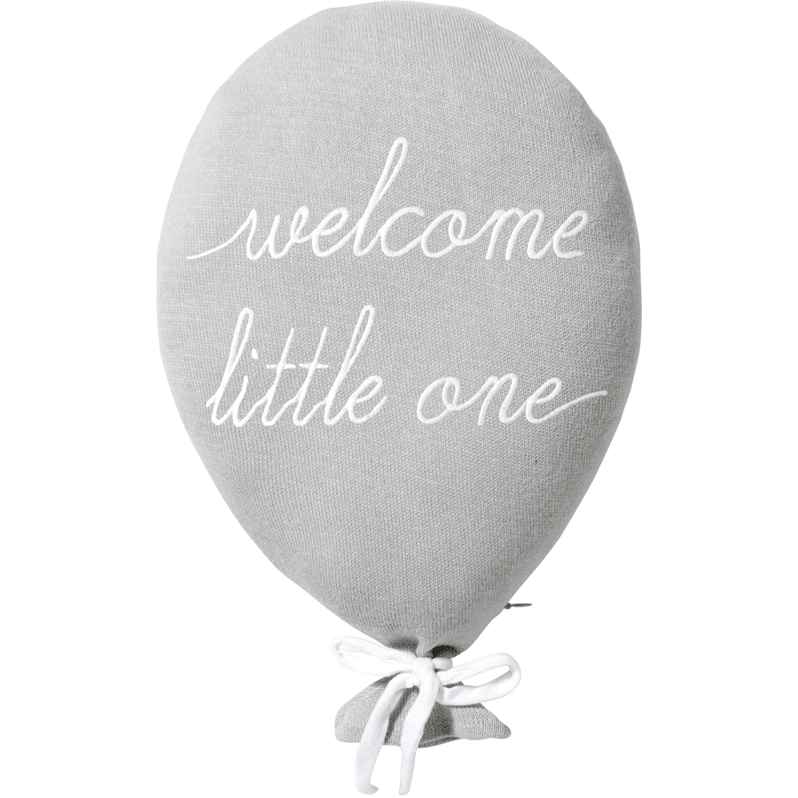 Nordic Coast Company Dekorativ kuddeballong " welcome little one" grå