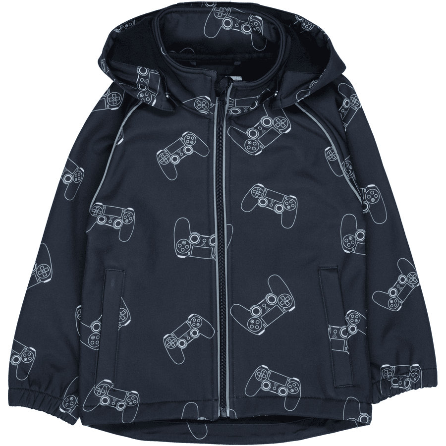 STACCATO Softshell-jakke mørk marineblå mønstret