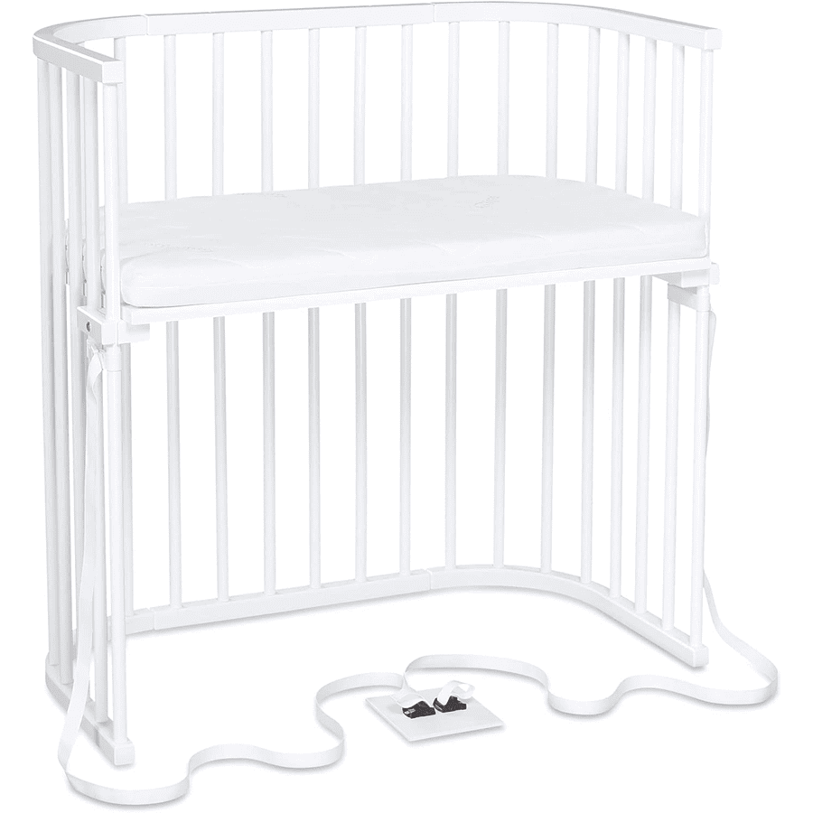 babybay Boxspring ekstra seng hvid med madras Class ic Cotton Soft