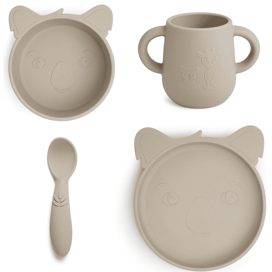 nuuroo Kit vaisselle enfant Lykke koala Cobblestone silicone 4 pièces