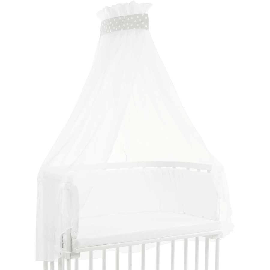 babybay® Ciel pour lit cododo piqué bande tous modèles gris nacré pois blanc