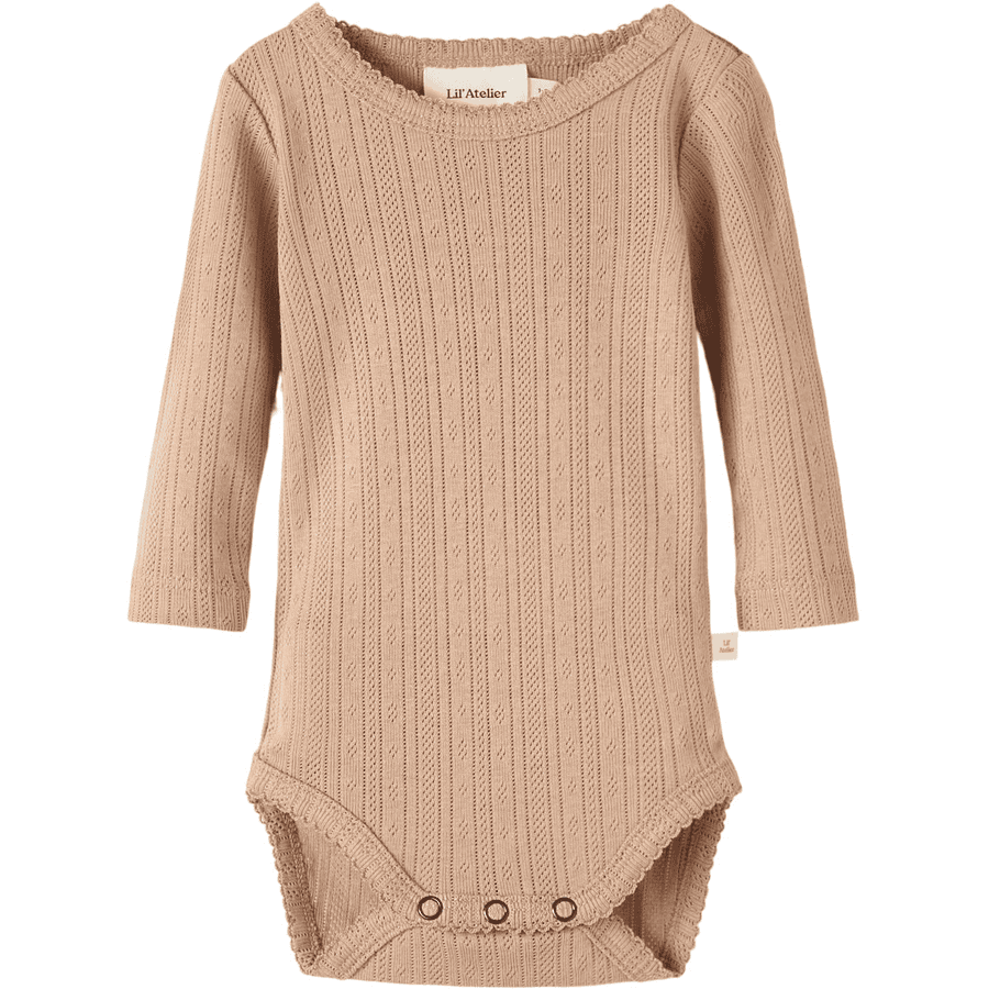 Lil'Atelier body met lange mouwen Nbfrachel Almond ine