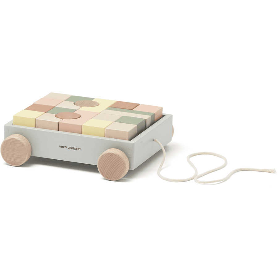 Kids Concept® Chariot à tirer enfant briques Edvin bois