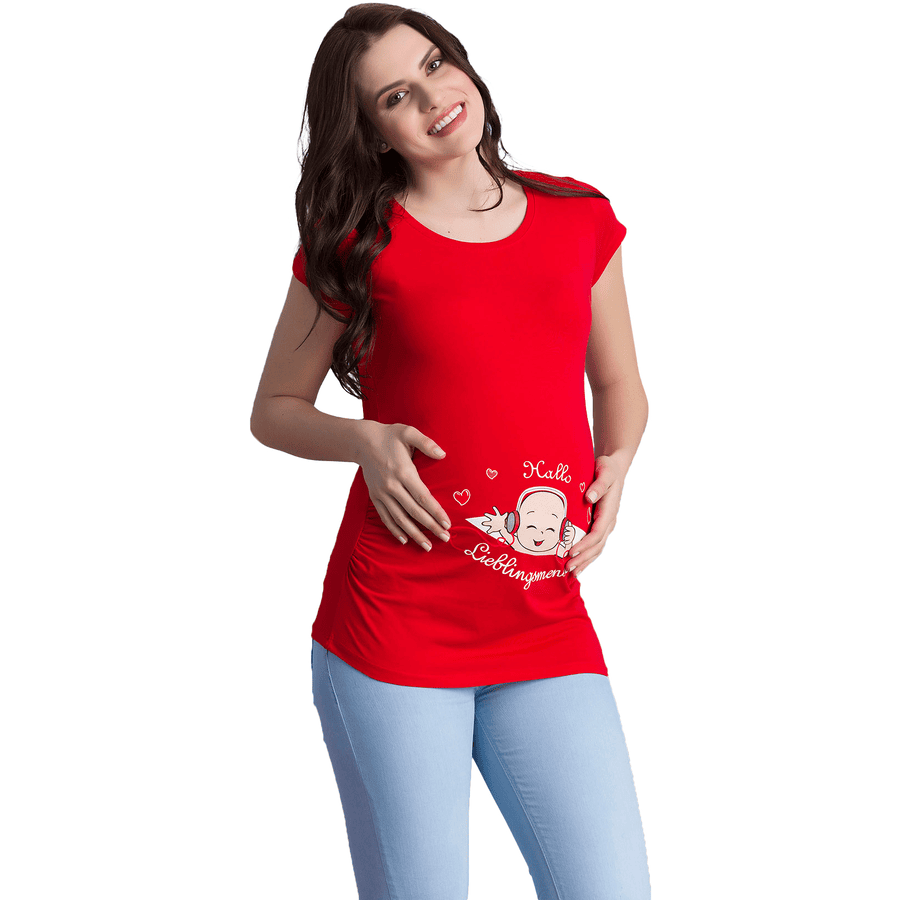 M.M.C. Umstandsshirt Hallo Lieblingsmensch mit Motiv Rot