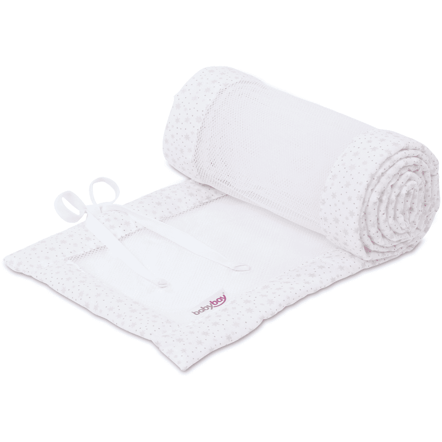 babybay Comfort Comfort Nido de malla apto para los modelos Maxi, Boxspring y Plus, estrellas de purpurina blanca rosé