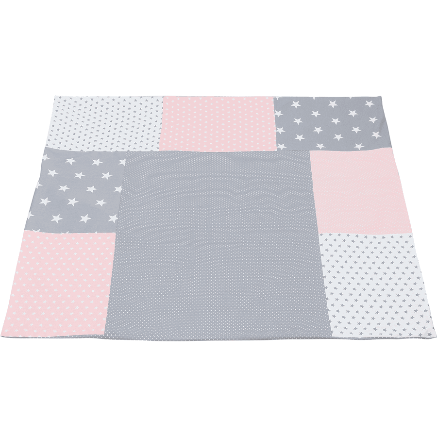 Ullenboom Patchwork Hoes voor aankleedkussen roze grijs 75x85 cm