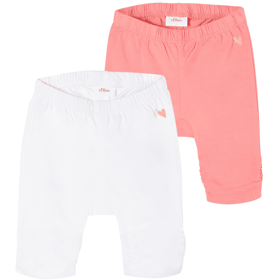 s. Oliver Sykkelshorts 2-pack hvit / rosa