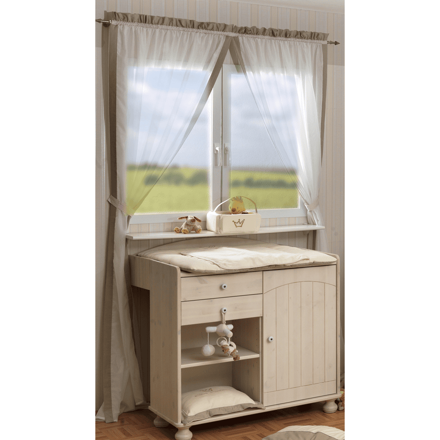 Be Be Be 's Collection gardin 2 öglor vardera 100 x 150 cm Little Princess ecru/rosa