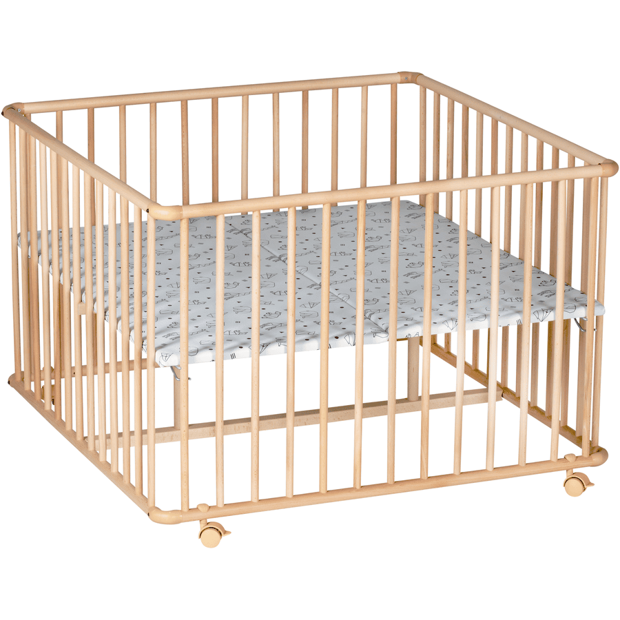 Schardt Playpen Basic luonnollinen 100 x 100 cm origami musta 