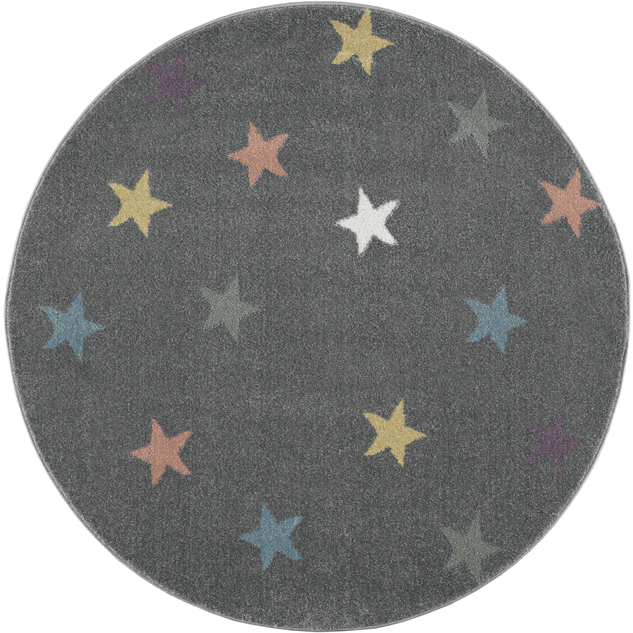 LIVONE Happy Rugs Fame kindertapijt zilvergrijs/multi rond