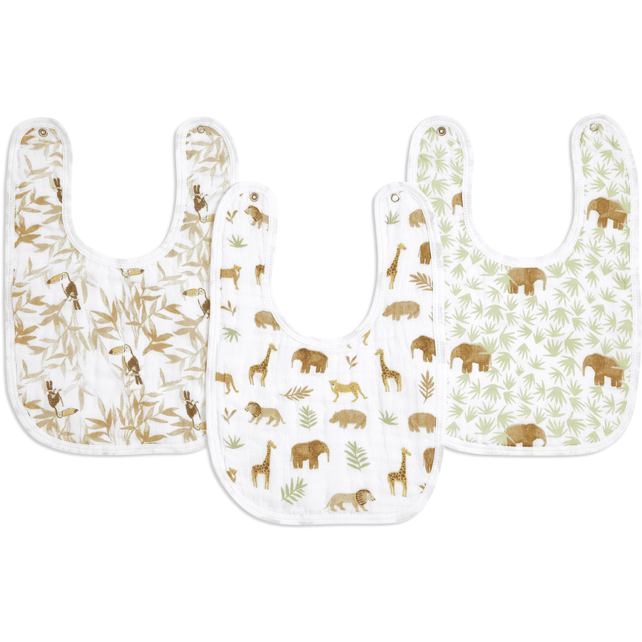 aden+anais™ essentials Bavoir bébé Tanzania mousseline coton lot de 3