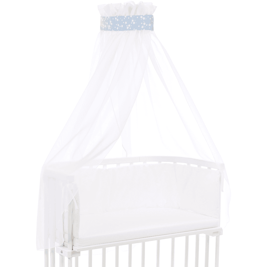 babybay® luifel piqué met lint geschikt voor alle modellen azuurblauw sterren wi