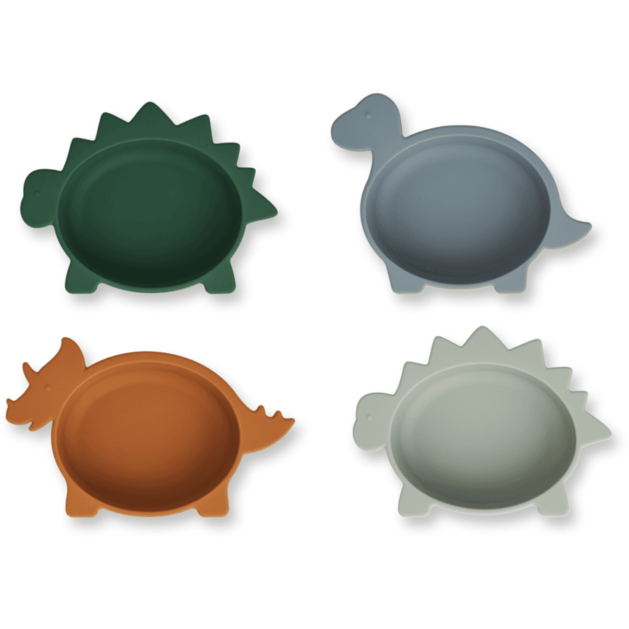 LIEWOOD  Coquilles en silicone Iggy pack de 4 dino blue multi mix 