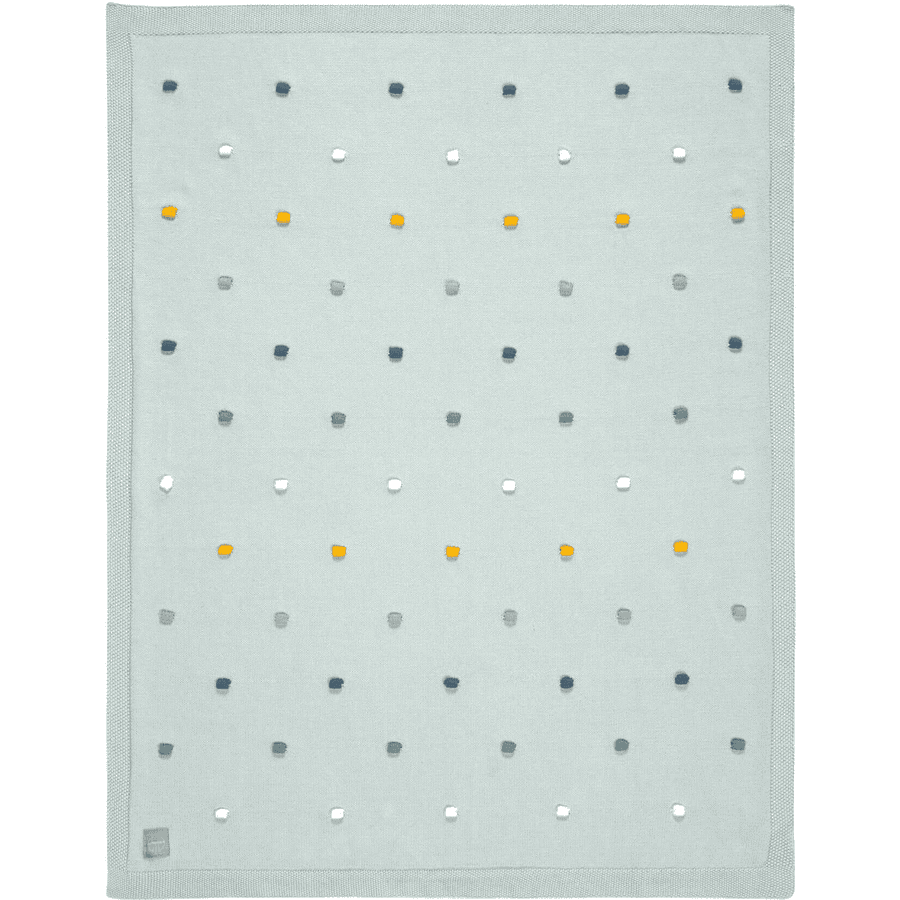LÄSSIG Coperta per neonati lavorata a maglia Dots light mint 80 x 100 cm