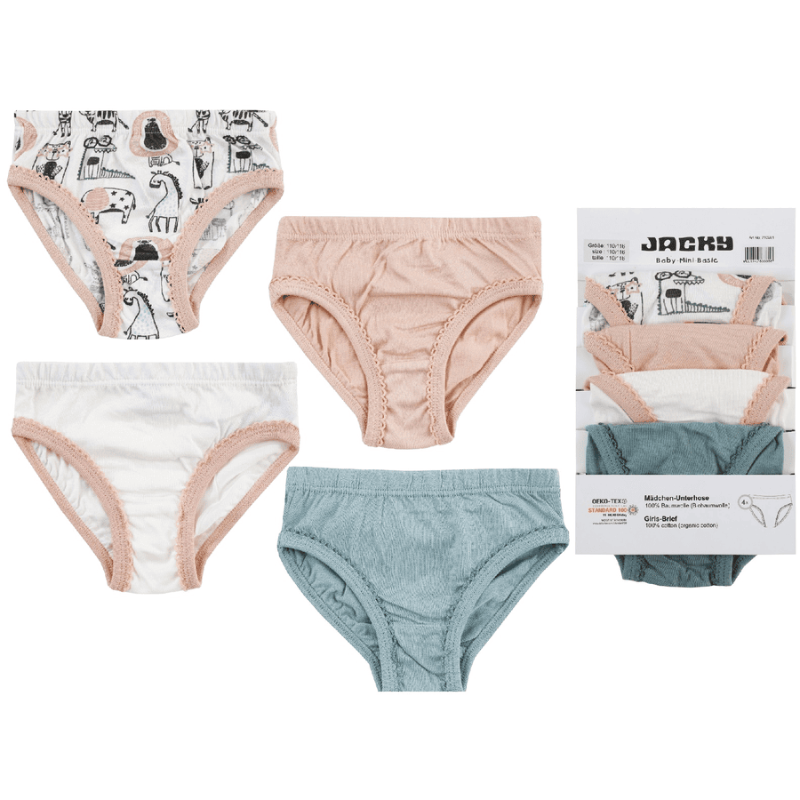 JACKY Slip 4er Pack GIRLS rosa/off-white