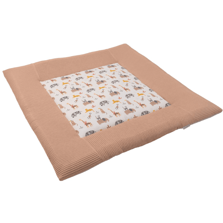 Ullenboom Tapis d'éveil piqué gaufré motif savane sable 120x120 cm