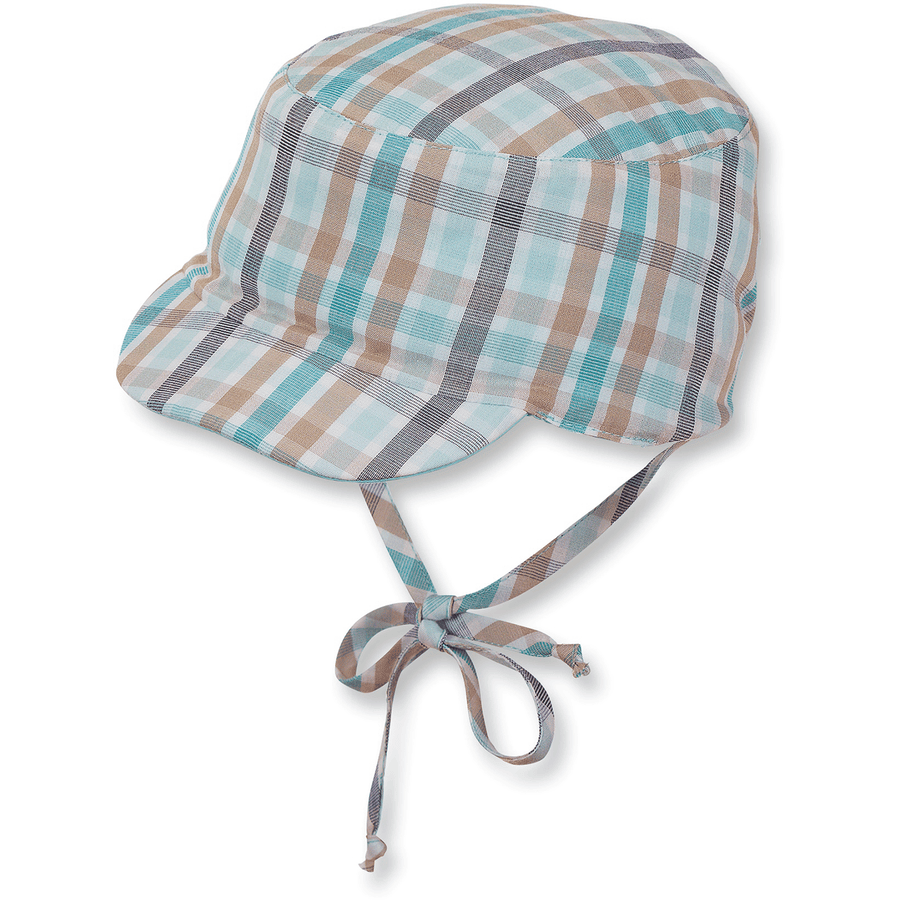 Sterntaler Boys Reversible Peaked Cap med toppe, eukalyptus