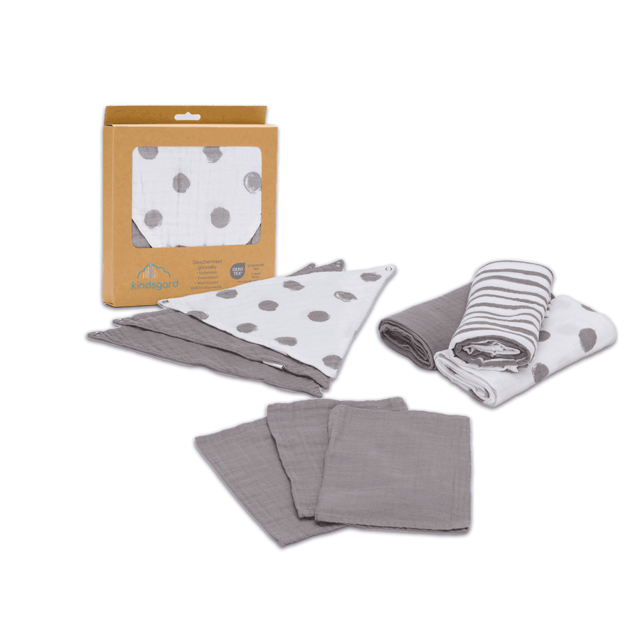 kindsgard Coffret cadeau langes gants de toilette enfant givsaely gris