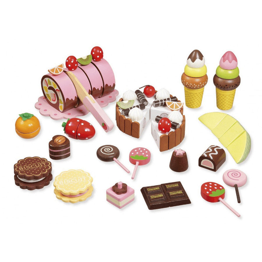 howa® Set de pasteles y dulces de juguete madera
