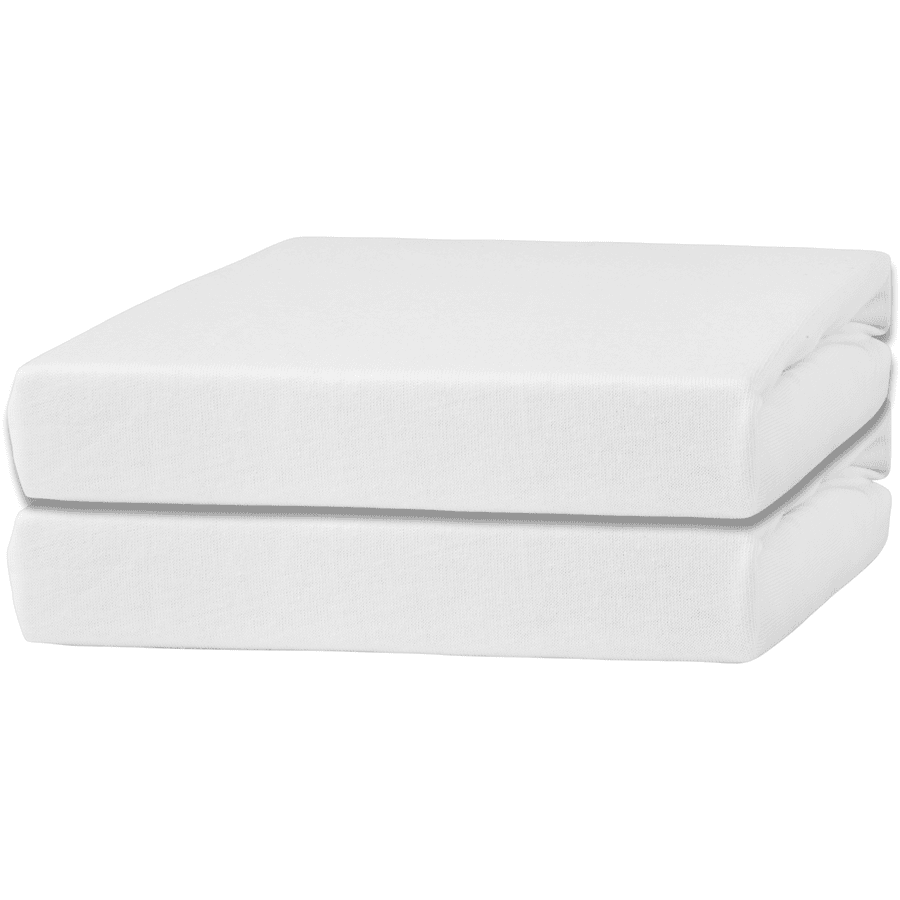 urra Paquete de 2 sábanas ajustables de jersey 70 x 140 cm blanco/blanco